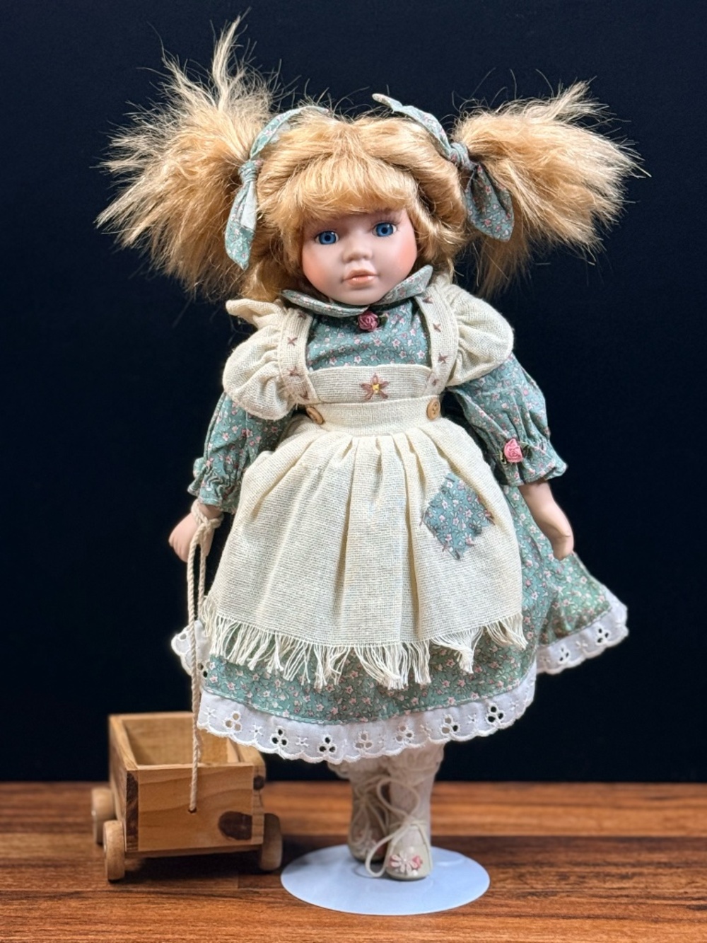 Collectible Doll with Wagon